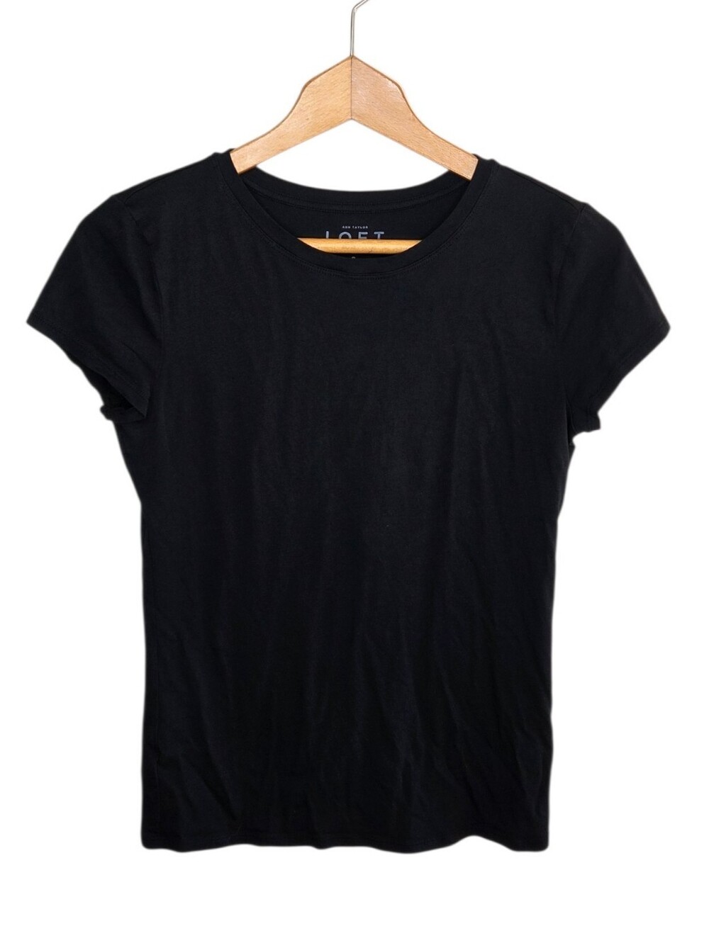 Loft Black Short Sleeve Fitted Tee Size Small Classic Casual Basic